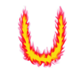 Alphabet U flame design