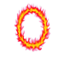 Alphabet O flame design