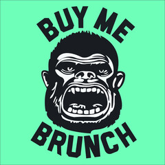 Buy Me Brunch. A man becomes into an animal if he is a hungry illustration