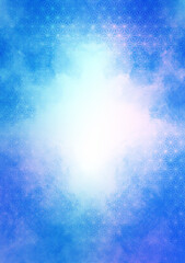 Watercolor background with Japanese traditional patterns