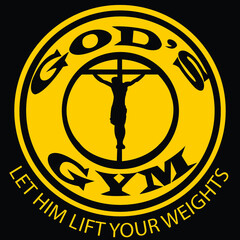 God's Gym. Let him lift your weights. this vector looks Awsome?