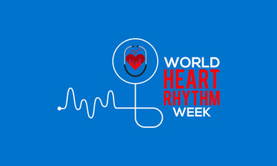 World Heart Rhythm Week Awareness Concept Observed on June Every Year. Template for background, Banner, Poster, Card Awareness Campaign.