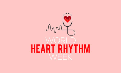 World Heart Rhythm Week Awareness Concept Observed on June Every Year. Template for background, Banner, Poster, Card Awareness Campaign.