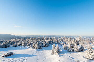 Snow and rime in winter in Changbai Mountain, Jilin Province, China