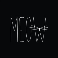 MEOW A CUTE VECTOR OF CAT WITH TEXT