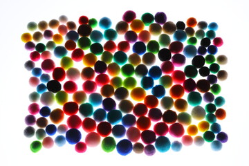 Colorful Pompom in white background