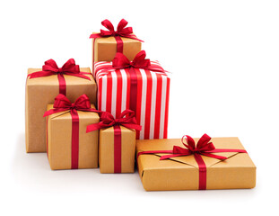 Gift boxes, gifts on a white background isolated.