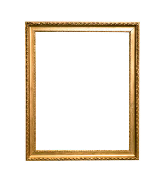 vertical gold wooden picture frame cutout