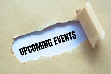 Text sign showing UPCOMING EVENTS