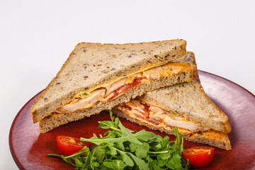 Sandwich with chicken breast and cheese