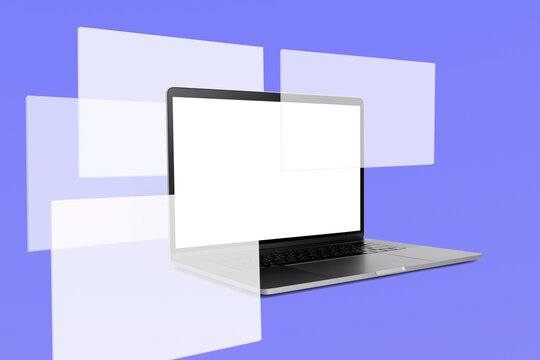 Empty laptop screen with design space