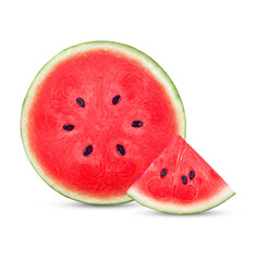 Fresh watermelonhalf pice on white background. Fruit for health and hight vitamin A.