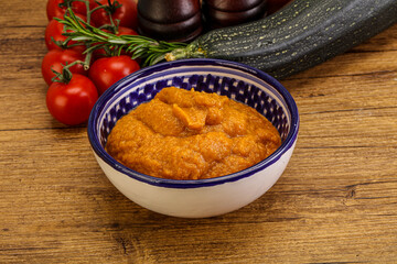 Vegetarian cuisine - Zucchini puree with herbs