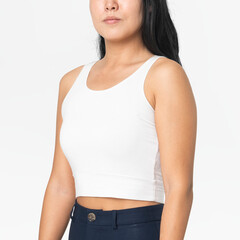 White tank top and shorts women's summer apparel