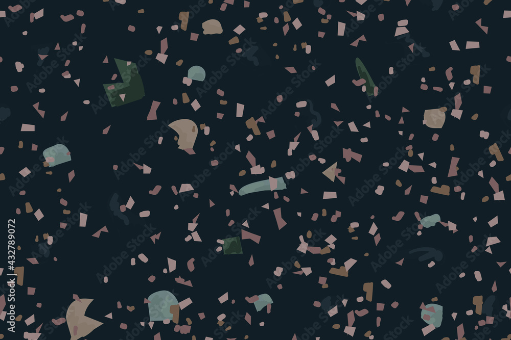 Poster terrazzo abstract pattern background on dark background