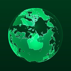 Worldwide connecting lines, light effect themed background. Connection to the global network. Planet Earth. Internet and technology. World map. Antartica. 3D rendering.