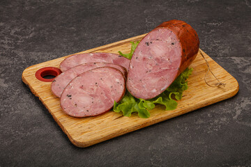 Smoked ham sausage with spices