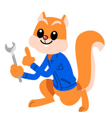 工具を持ったリスA