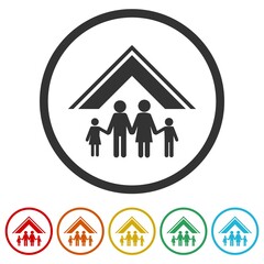 Stay home ring icon color set