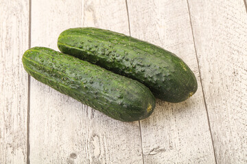 Ripe organic natural green cucumber