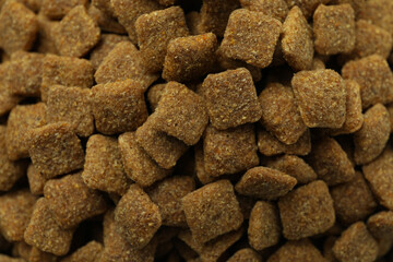 Pet feed on whole background, close up