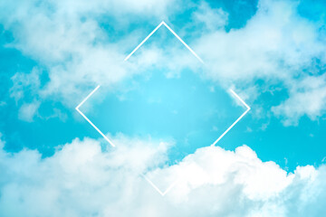 Obraz premium Vibrant sky background with a frame for text or logo. Abstract design template