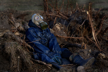 Man in a gas mask