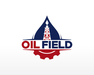 Oil and Gas Logo Design. Oil Mine Logo Design Template Vector
