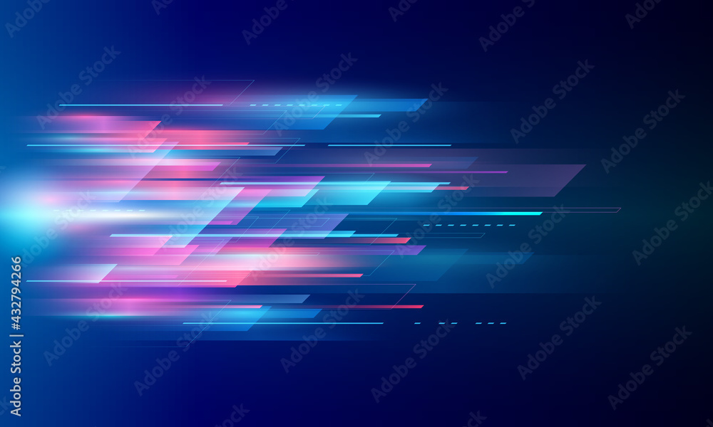 Poster modern abstract high speed movement. colourful dynamic motion on blue background. movement sport pat