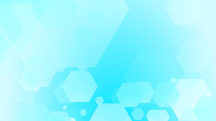 Abstract hexagon geometric white blue pattern technology medical and science background.