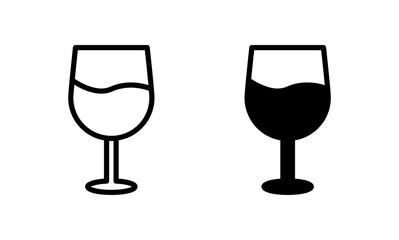 Wine glass icon vector, Wine glass symbol