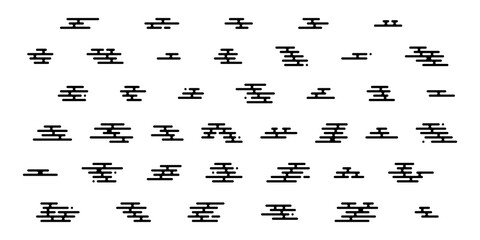 Japanese clouds vector isolated elements. Oriental style geometry simple pattern.