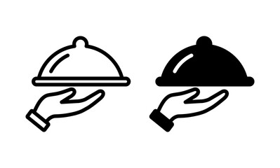 Tray icon, Tray on the hand vector