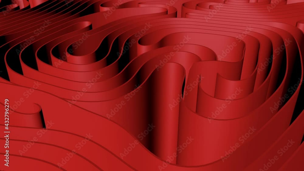 Poster movement of a wall of hexagons in waves up and down, which creates green self-luminous hexagons. abs