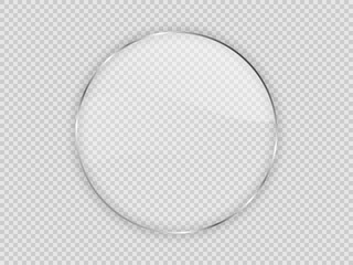 Glass plate in circle frame