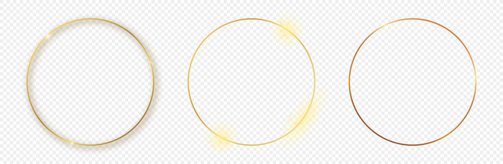 Gold glowing circle frame