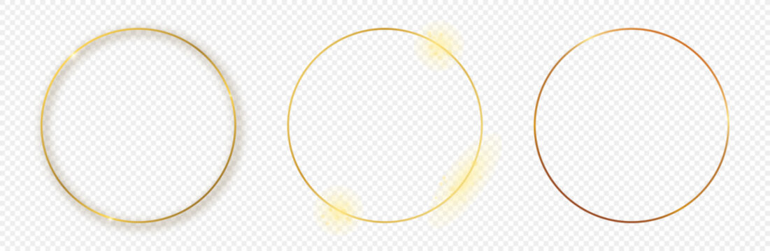 Gold glowing circle frame