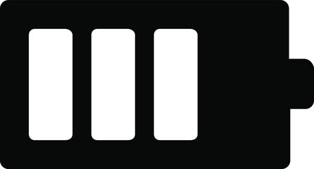 Battery icon vector 75% charge