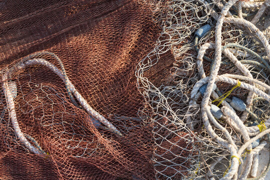Fishing net close up.