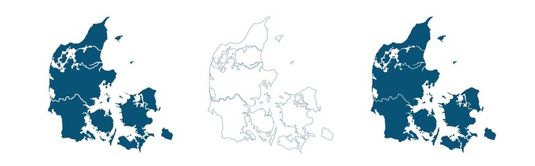Blue map of denmark, Blue gradient Denmark map. Detailed, Mercator projection, Denmark map
