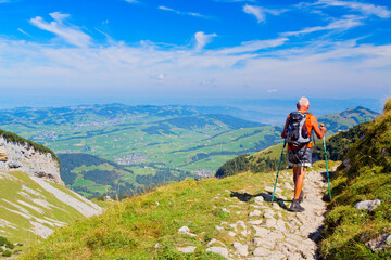 Fototapeta na wymiar Alpstein bei Appenzell in den Schweizer Alpen, Schweiz