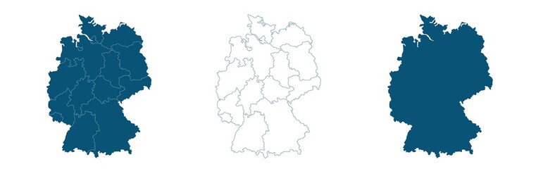 Obraz premium Map of the Germany in gray on a white background