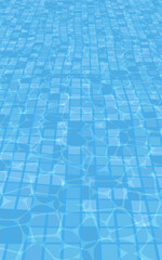 Pool water texture. Perspective view. Blue clear water
