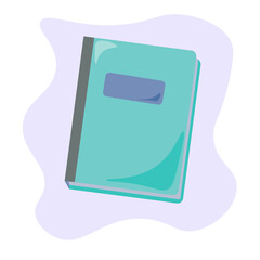 Light blue book or notebook on an abstract spot, subject for study or personal notes