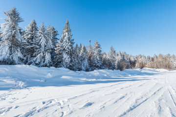 Snow and rime in winter in Changbai Mountain, Jilin Province, China