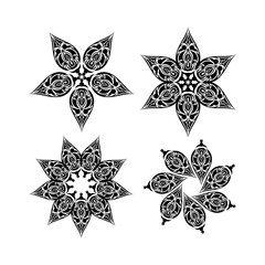 Set of Simple Design Mandalas. Isolated. Vector illustration