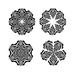 Set of Simple Design Mandalas. Isolated. Vector