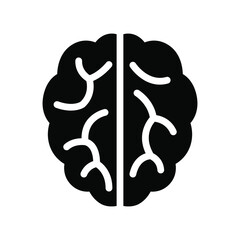 Human brain icon vector graphic illustration