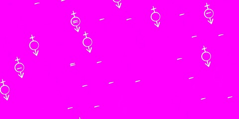 Light Purple vector pattern with feminism elements.