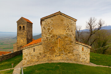 Obraz premium Nekresi - ancient atmospheric monastery on a mountain above the Alazani Valley, Georgia